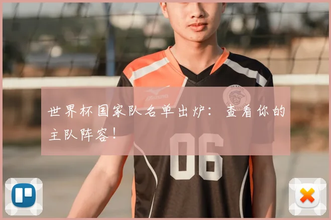 世界杯国家队名单出炉：查看你的主队阵容！